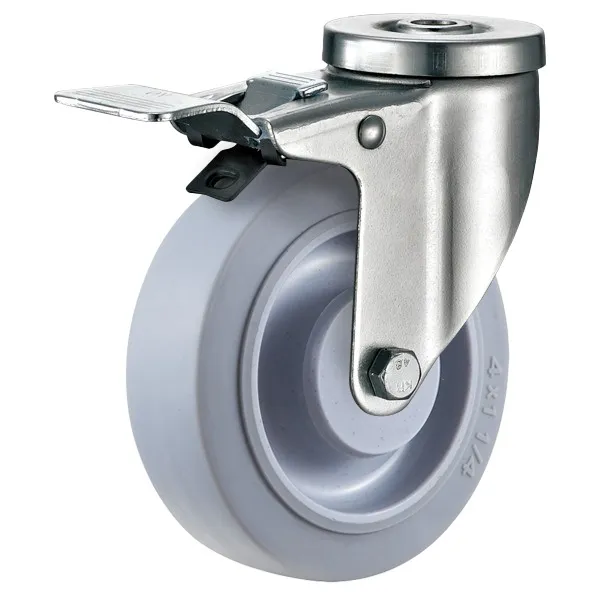 גלגל "3 חור עליון גליל TPR מיסב אטום למשקל 100 ק"ג + מעצור