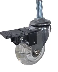 גלגל "2 בורג 3/8 מ"מ - גליל סיליקון שקוף + מעצור