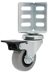 גלגל "2 מסתובב גליל גומי מיסב אטום עם זווית לתפיסה מהצד + מעצור